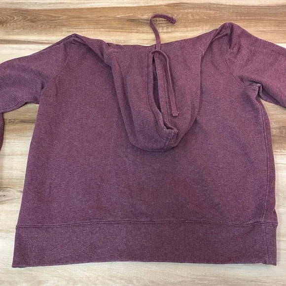 Lucky Brand Hoodie Mens Large Burgundy Pullover Sweatshirt Venice Burnout - Picture 8 of 8